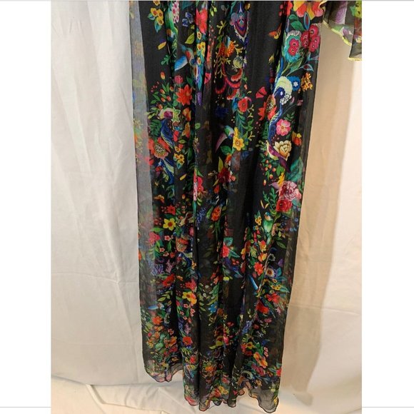 NEW $608 Tadashi Shoji Sunniva Cold Shoulder Chiffon Gown‎ [SZ 00 ] - Picture 9 of 14